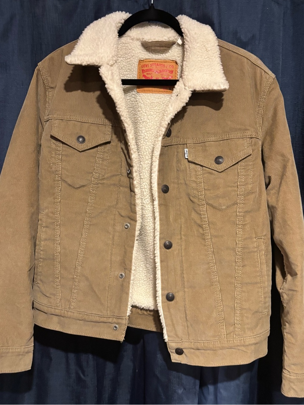 Levi's Tan Corduroy Sherpa Jacket with Cream Lining